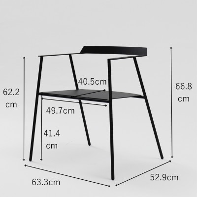 【KUROSHIRO】スチールチェア　ABSS-B-56(黒)