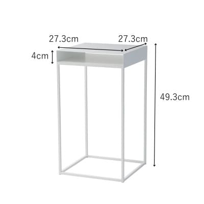 【KUROSHIRO】ナイトテーブル　ABSS-W-70(白)