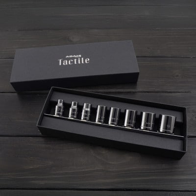 差込角9.5mm[3/8] Tactile LIGHTOOL ソケットセット8点セット(ブラック)