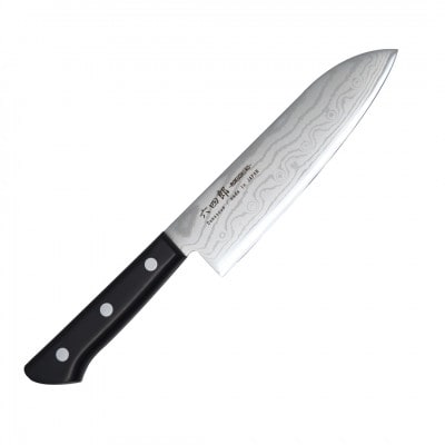 六四郎 37層ダマスカス 三徳包丁 170mm 両刃