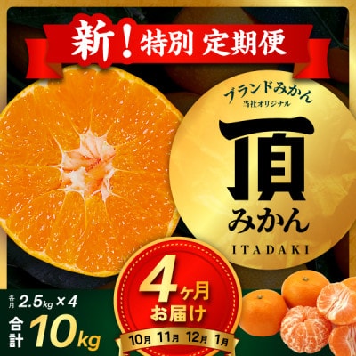 【発送月固定定期便】【4ヶ月連続】旬ごとに味わいが変化!頂みかん 2.5kg【G31-58】全4回