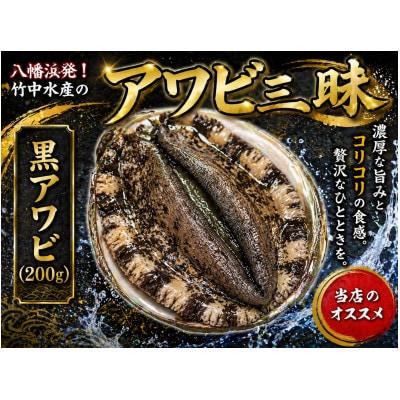 竹中水産の黒アワビ 計200g前後【D22-294】