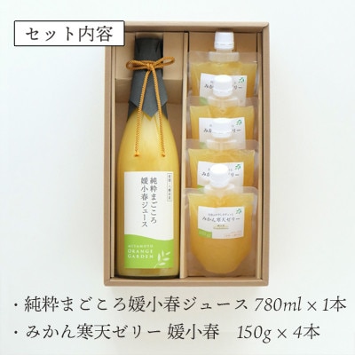 愛媛でしか栽培できない希少柑橘 媛小春(ひめこはる)のジュースと寒天ゼリーセット【D25-84】