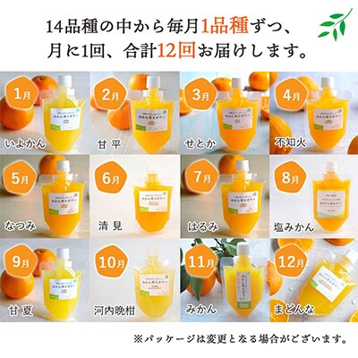 【発送月固定定期便】みかん寒天ゼリー定期便～毎月1品種10本 全12回【H25-147】