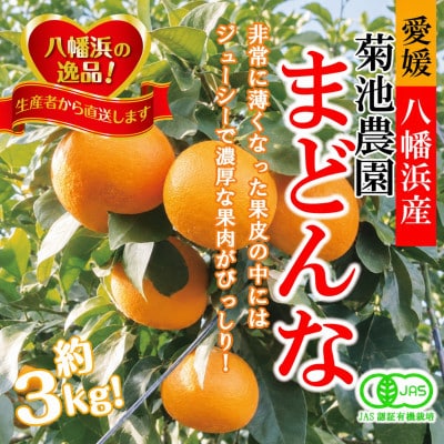 【JAS認証有機栽培】こんな柑橘初めてプルプル新食感「まどんな」約3kg【D39-25】