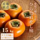 《秋の味覚 種なしで食べやすい》 ひらたねなし柿 15kg (7.5kg×2箱)【H20-40】