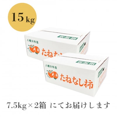 《秋の味覚 種なしで食べやすい》 ひらたねなし柿 15kg (7.5kg×2箱)【H20-40】