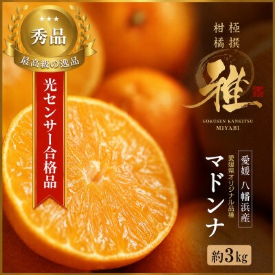極撰柑橘 【雅】光センサー 合格品・プルプル食感「 マドンナ 」 約3キロ【E39-70】