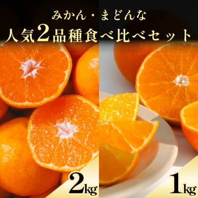 愛媛みかん2kg+まどんな1kg 人気2品種食べ比べ【C70-110】