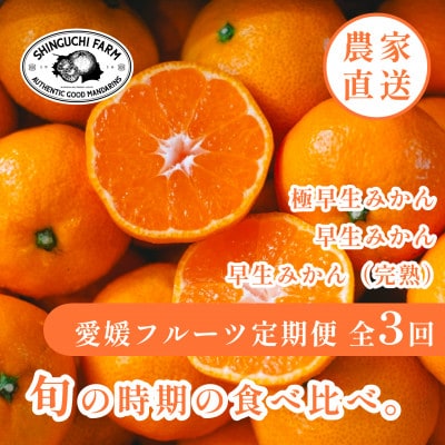 【発送月固定定期便】「時期、種類による味の違いを楽しむ」愛媛みかん食べ比べ【H70-80】全3回
