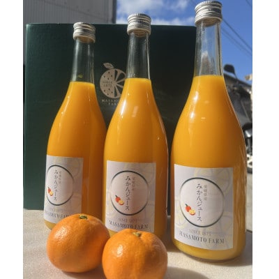 【正本農園】温州みかんジュース720ml×3本【C96-8】