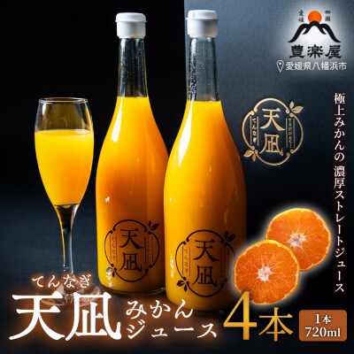 【砂糖・保存料・甘味料すべて不使用】愛媛みかんジュース「天凪」　720ml　4本【E98-2】