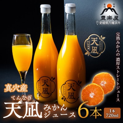 【砂糖・保存料・甘味料すべて不使用】真穴産みかんジュース「天凪」　720ml　6本【H98-4】