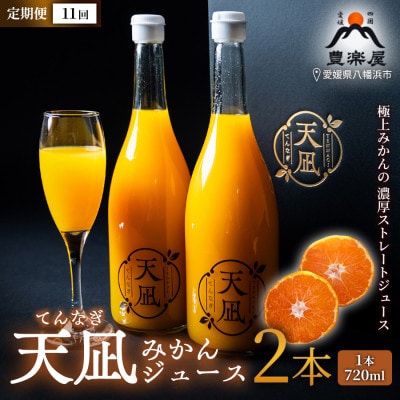 【毎月定期便】真穴産みかんジュース「天凪」　720ml　2本【98-33】全11回