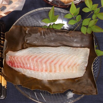 程よい粘りと弾力!マダイ昆布締め(冷凍柵)約300g