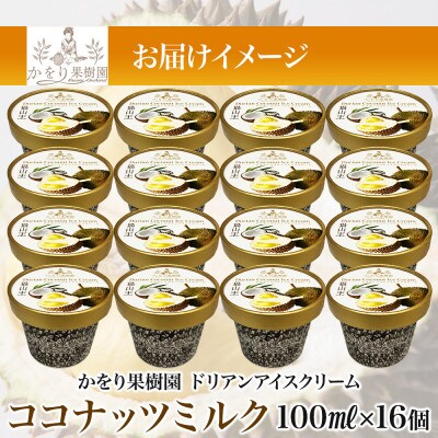 ドリアン ココナッツ アイスクリーム 100ml 16個 セット かをり果樹園 静岡県 沼津市