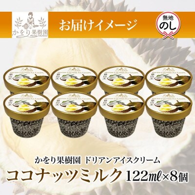 無地熨斗 ドリアン ココナッツ アイスクリーム 8個 セット かをり果樹園 静岡県 沼津市