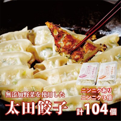 無添加野菜を使用したなごみ家 冷凍生餃子104個(にんにくあり&にんにく3倍 各13個入×4パック)
