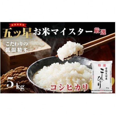 【令和7年産】特選常陸太田産　こしひかり(精米)5kg　五ツ星