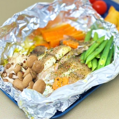 「かれいのホイル焼き」を得意料理にするセット 175g (切身2切:計150g、バジルソース25g)