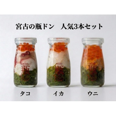宮古の瓶ドン 人気3本セット(タコ・イカ・ウニ) 各90g