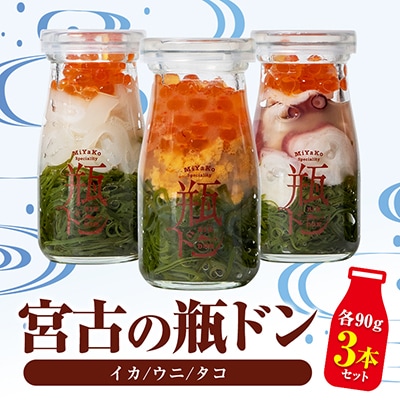 宮古の瓶ドン 人気3本セット(タコ・イカ・ウニ) 各90g