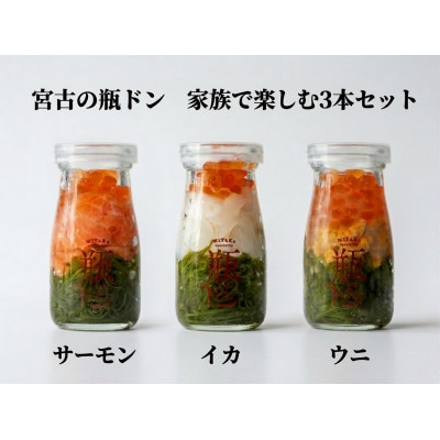宮古の瓶ドン 家族で楽しむ3本セット(サーモン・イカ・ウニ) 各90g