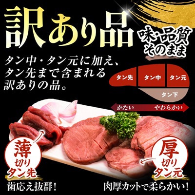 【訳あり】宮古の厚切り塩だれ牛タン1.0kg【タン先あり】
