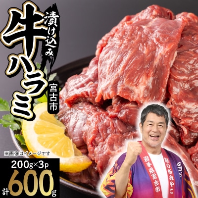 吉田精肉店の漬け込み牛ハラミ 600g(200g×3パック)