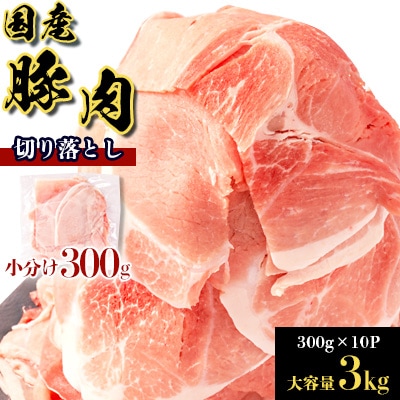国産豚肉切り落とし 300g×10P(計3kg)