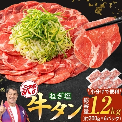 【訳あり】宮古のねぎ塩牛タン 1.2kg 成型肉