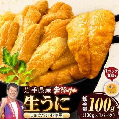 【2026年4月下旬以降順次発送】天然生うに100g×1パック岩手県産　ミョウバン不使用