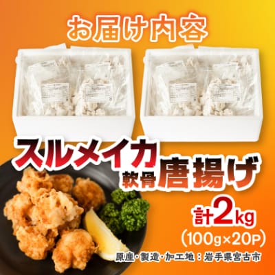スルメイカ軟骨唐揚げ100g×20パック(2kg)