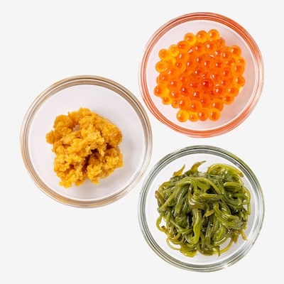 海鮮丼の具 川秀瓶ドンウニ3本セット (ウニ イクラ メカブ) 小分け お手軽 冷凍 海鮮丼 三陸