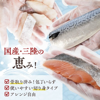 【3ヵ月毎定期便】三陸で獲れた人気の天然魚3種セットの定期便全3回