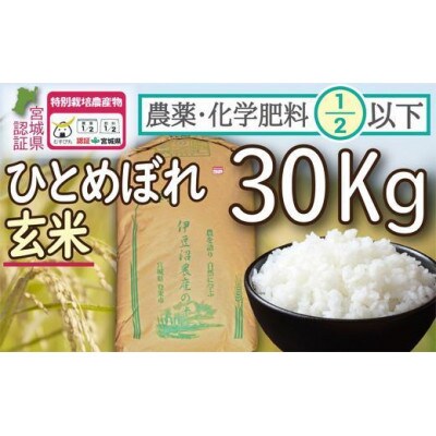 【令和4年産】栽培期間中農薬・化学肥料節減米「ひとめぼれ」(玄米30kg)