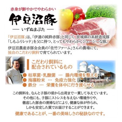 【伊豆沼豚】精肉 切り落とし 1.5kg (500g×3パック)