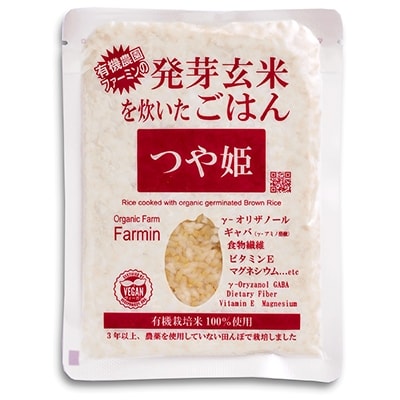 つや姫発芽玄米を炊いたごはん(栽培期間中農薬・化学肥料不使用栽培米使用)150g×40P