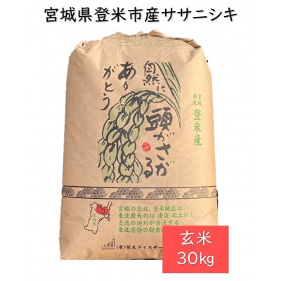 令和5年産 宮城県登米市産ササニシキ(玄米)30kg | お礼品詳細