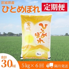 2023年12月発送開始『定期便』宮城県登米市産ひとめぼれ精米5kg(隔月)全6回