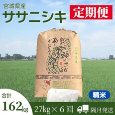 2023年5月発送開始『定期便』宮城県登米市産ササニシキ(精米)27kg　全6回 | ふるさと納税のお礼品
