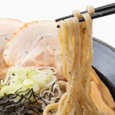 宮城県登米市生産 自家製極太麺 煮干し油そば　280g×6食セット