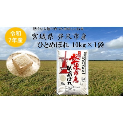 【精米】令和7年宮城県登米市産「ひとめぼれ」10kg×1袋