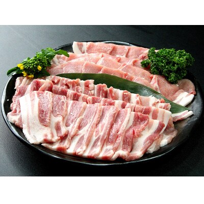 登米産豚ロース&バラ食べ比べセット1kg(ロース約500g・バラ約500g)