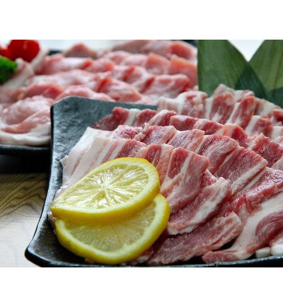 登米産豚ロース&バラ食べ比べセット1kg(ロース約500g・バラ約500g)