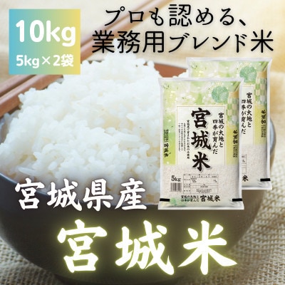 【毎月定期便】宮城県産ブレンド米　宮城米(精米)5kg×2袋セット全12回