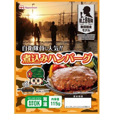 防災食 煮込みハンバーグ115g×20個 陸上自衛隊”戦闘糧食モデル”【南日本ハム(株)】