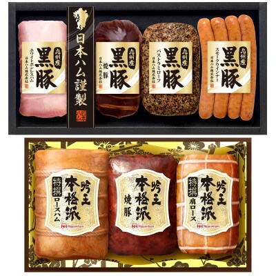 「九州産黒豚・本格派吟王の2個セット」TKB-410&HGT-435【南日本ハム(株)】