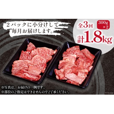 【毎月定期便】訳あり 宮崎和牛切り落とし焼肉600g 総計1.8kg全3回