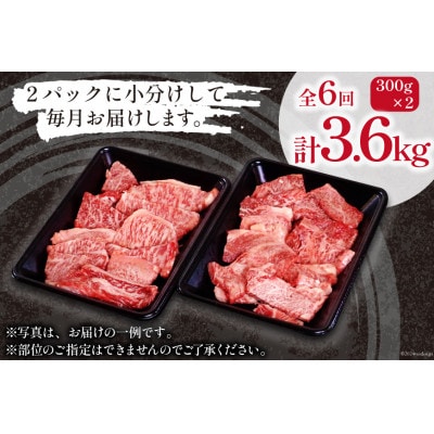 【毎月定期便】訳あり 宮崎和牛切り落とし焼肉600g 総計3.6kg全6回